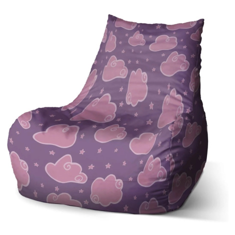 Sedací vak Bean Růžové obláčky - 60 x 70 x 70 cm
