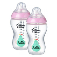 Tommee Tippee Kojenecká láhev C2N růžová 2ks 340ml