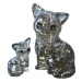 3D Crystal puzzle Kočka s koťátkem / 49 dílků
