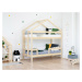 Benlemi Dřevěná patrová postel KILI ve tvaru domečku Zvolte barvu: Tmavě šedá, Zvolte šuplík: Př