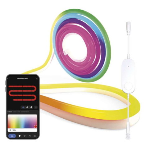 GoSmart ohebný LED pásek NEON bílý, 5 m, 33 W, RGBIC stmívatelný, WiFi EMOS