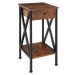 tectake 404451 odkládací stolek dayton 35x35x70,5cm - Industriální dřevo tmavé, rustikální - Ind