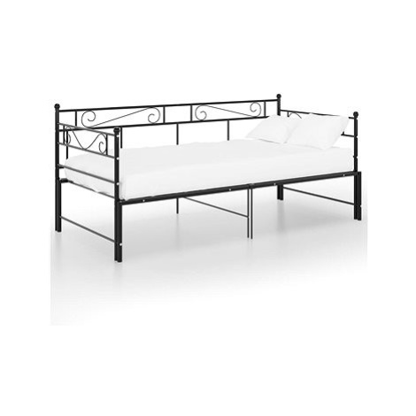 Shumee Rám vysouvací postele/pohovky černý kovový 90×200 cm, 324770