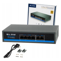 Switch pro 4xPOE 100Mbps kamery 2xUpLINK 75W Blow Extend mode