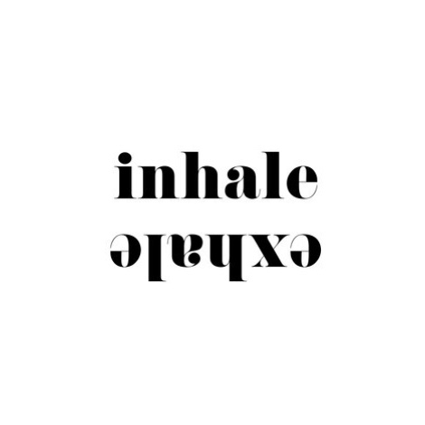 Ilustrace Inhale exhale scandinavian typography art, Blursbyai, 26.7 × 40 cm