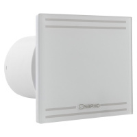 Sapho GLASS koupelnový ventilátor axiální s časovačem, 8W, potrubí 100mm, bílá