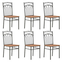 Jídelní židle 6 ks hnědé MDF