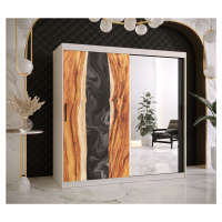 Šatní skříň Abi Zywica 2 Barva korpusu: Bílá, Rozměry: 180 cm, Dveře: Zywica + zrcadlo