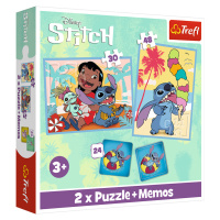 Sada 3v1 Lilo&Stitch Šťastný den (2x puzzle + pexeso)