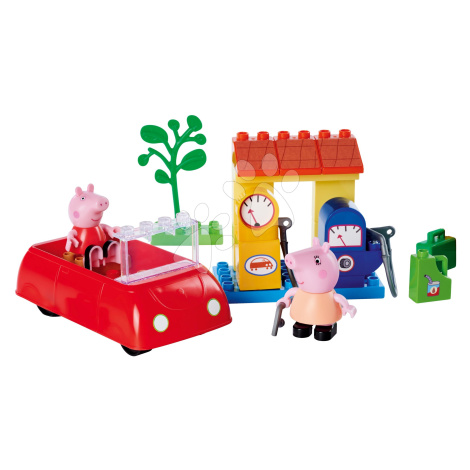 Stavebnice Peppa Pig Family Car PlayBig Bloxx BIG s 2 figurkami v autíčku na pumpě 28 dílů od od