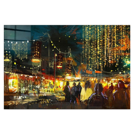 Skleněný obraz 70x50 cm City Street – Wallity