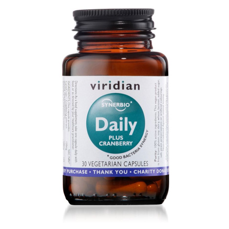 Viridian Synerbio Daily+ Cranberry (Směs probiotik a prebiotik s brusinkovým extraktem) 30 kapsl