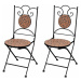 Zahradní skládací židle 2 ks Bílá / hnědá,Zahradní skládací židle 2 ks Bílá / hnědá