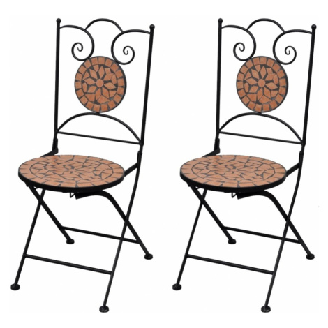 Zahradní skládací židle 2 ks Bílá / hnědá,Zahradní skládací židle 2 ks Bílá / hnědá vidaXL