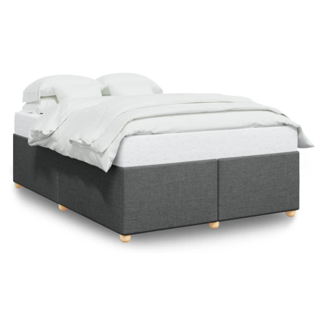 vidaXL Rám postele bez matrace tmavě šedý 140 x 190 cm textil