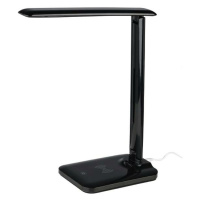 ACA Lighting stolní lampa LED 5W černá CCT 320LM dotykový spínač + bezdrátové/USB nabíjení FUTUR