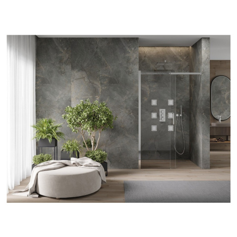 MEXEN Omega posuvné sprchové dveře 100, transparent, chrom se sadou pro niku 825-100-000-01-00