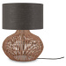 Stolní lampa s textilním stínidlem v tmavě šedo-přírodní barvě (výška 48 cm) Kalahari – Good&Moj