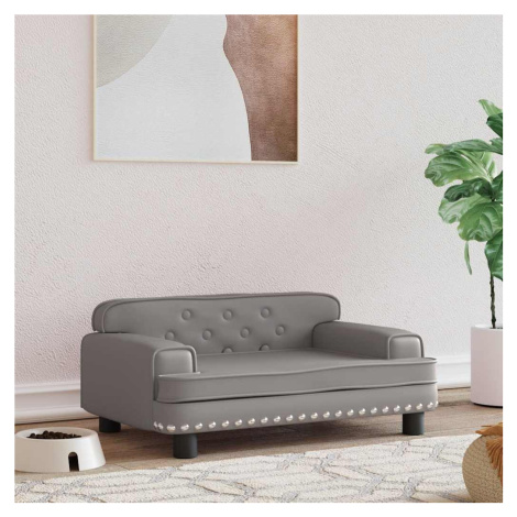 vidaXL Pelíšek pro psy šedý 70 x 45 x 30 cm umělá kůže