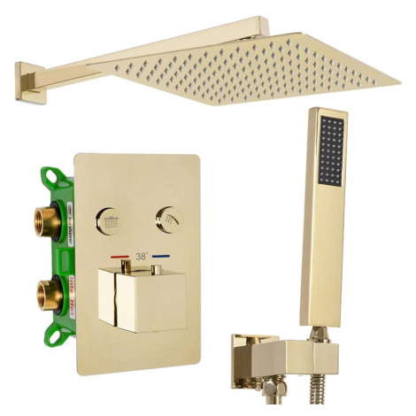 Podomítkový sprchový set s termostatem Fenix-Davis Rea P6324 zlatý BAUMAX