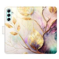 iSaprio flip pouzdro Gold Leaves 02 pro Samsung Galaxy A34 5G