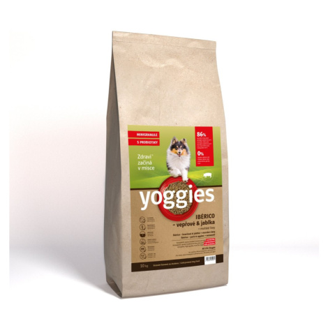 10kg Yoggies MINIGRANULE Ibérico vepřové maso s jablky lisované za studena s probiotiky