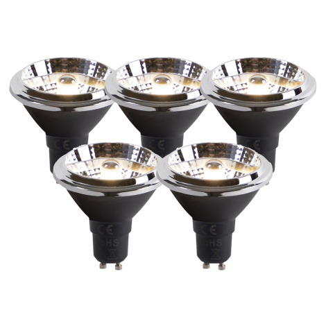 Sada 5 LED žárovek GU10 sfunkcí stmívání do teplého světla AR70 6W 2000K-3000K LUEDD