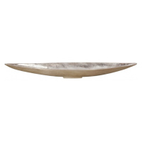 Estila Designový tác Sorento ve tvaru listu z kovu ve stříbrném provedení 80cm