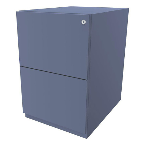 BISLEY Pojízdný kontejner Note™, se 2 kartotékami pro závěsné složky, v x š 645 x 420 mm, modrá