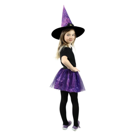Rappa Dětský kostým Čarodějnická Tutu sukně s kloboukem