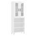 vidaXL Skříň highboard lesklá bílá 69,5 x 34 x 180 cm kompozitní dřevo