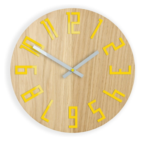 ModernClock Nástěnné hodiny Wood hnědo-žluté