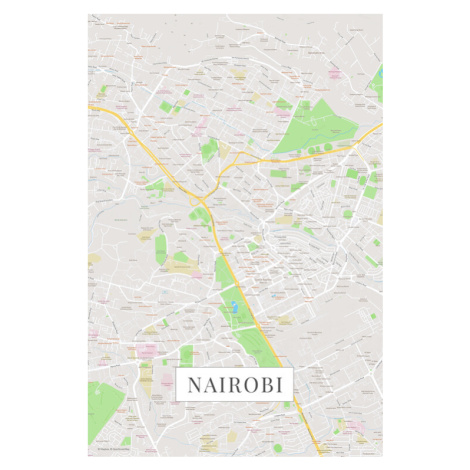 Mapa Nairobi color, POSTERS, 26.7x40 cm