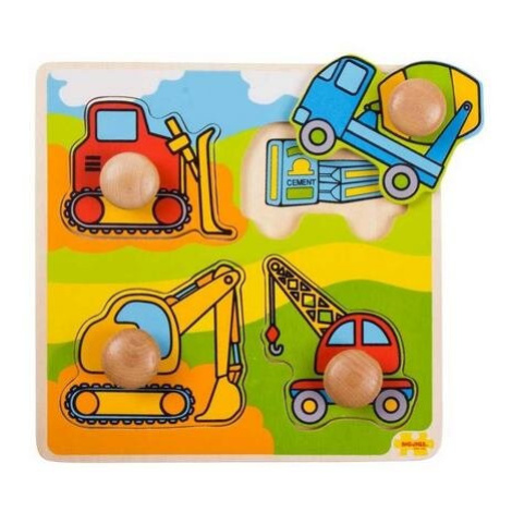 Bigjigs Toys Vkládací puzzle stavební stroje