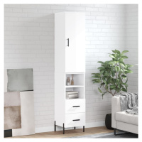 vidaXL Skříň highboard bílá s vysokým leskem 34,5x34x180 cm kompozit