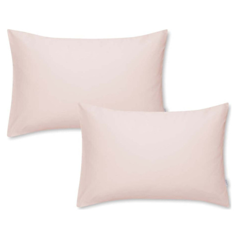 Sada 2 růžových povlaků na polštář z bavlněného saténu Bianca Standard, 50 x 75 cm