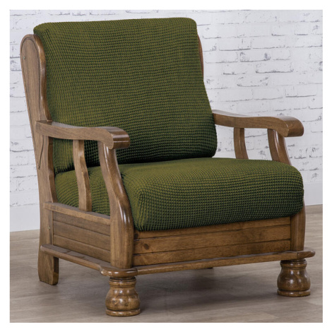 Super strečové potahy NIAGARA zelená sedačka s otomanem vpravo (š. 200 - 300 cm) Nueva Textura