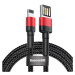 Kabel Baseus Cafule Double-sided USB Lightning Cable 2,4A 1m (Black+Red)