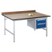RAU Pracovní stůl, výškově přestavitelný, 760 - 1080 mm, deska z linolea, š x h 1500 x 800 mm, s