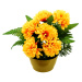 Dušičková dekorace s chryzantémami 23 x 22 cm, žlutá