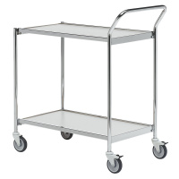 HelgeNyberg Stolový vozík, 2 etáže, d x š 800 x 420 mm, chrom / šedá, od 5 ks