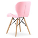 Růžová židle LAGO z eko kůže