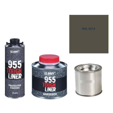 HB BODY 955 RAPTOR tough liner - 2k polyuretan textura set/báze + tužidlo + barva /RAL 6014 900m