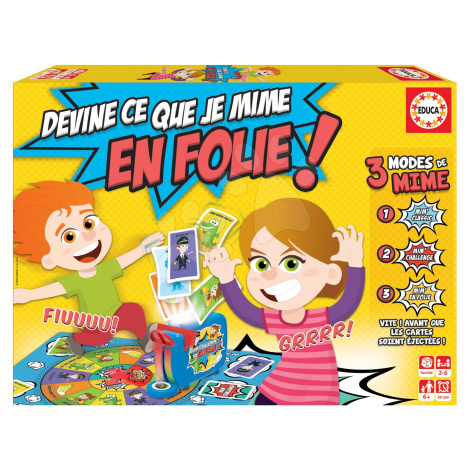 Společenská hra Devine Ce Que Je Mime En Folie! Educa francouzsky, pro 2–6 hráčů od 6 let