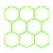 Escape6 Kompletní LED hexagonové svítidlo zelené, rozměr 8 elementů 252 × 238 cm