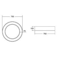 BRUMBERG BRUMBERG Biro Kruhový stropní prstenec Ø 75 cm 50 W zap/vyp bílá 840