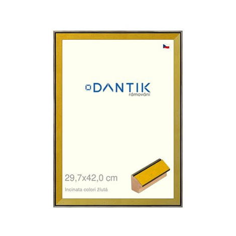 DANTIK rámeček 29,7 × 42, INCLINATA colori žlutý plexi čiré