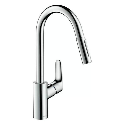 Dřezová páková baterie s výsuvnou sprškou Hansgrohe Focus M41 / 10 l/min. / keramická kartuše / 