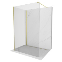 MEXEN/S Kioto Sprchová zástěna WALK-IN 125 x 110 cm, transparent, zlatá kartáčovaná 800-125-212-