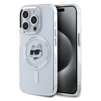 Karl Lagerfeld IML Choupette Head Metal Frame MagSafe Zadní Kryt pro iPhone 15 Pro Max Transpare